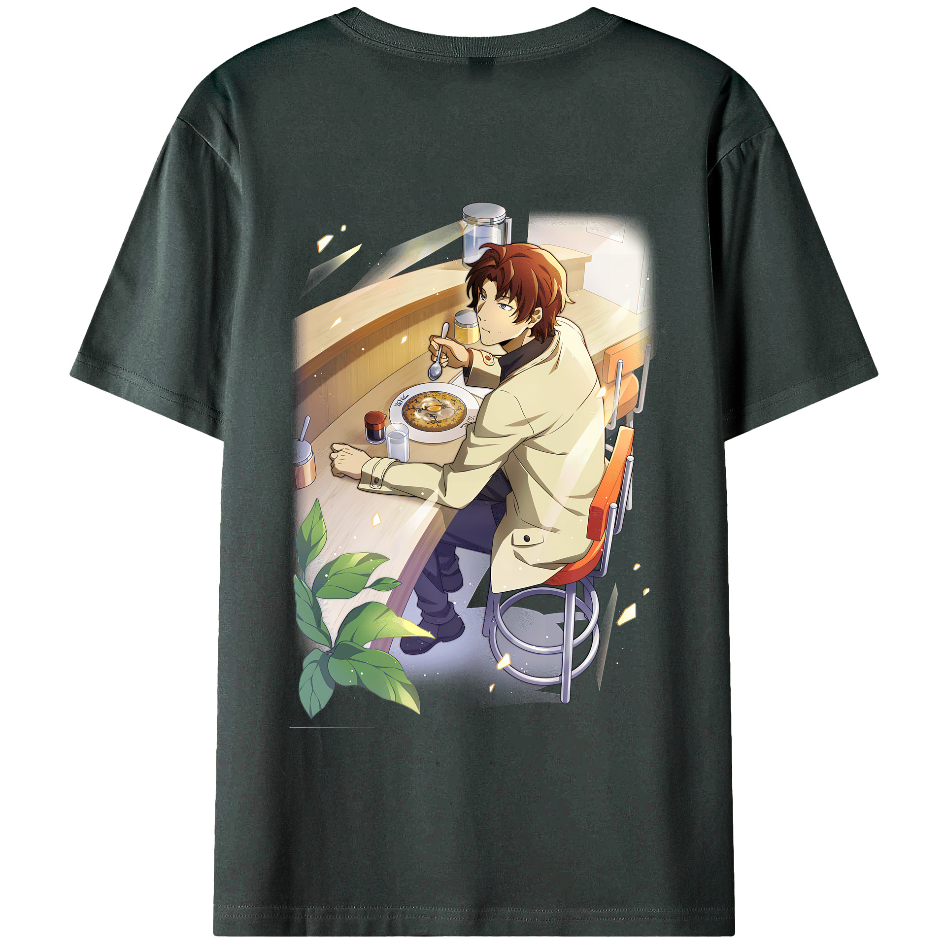 （画像用） 文豪ストレイドッグス Bungo Stray Dogs 綿100％ メンズ半袖Tシャツ（バックプリント） 通気性